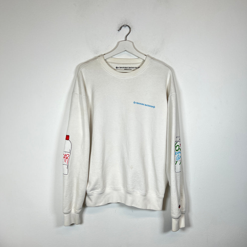 Chrome Hearts White Matty Boy Retro Cycle Crewneck Size L