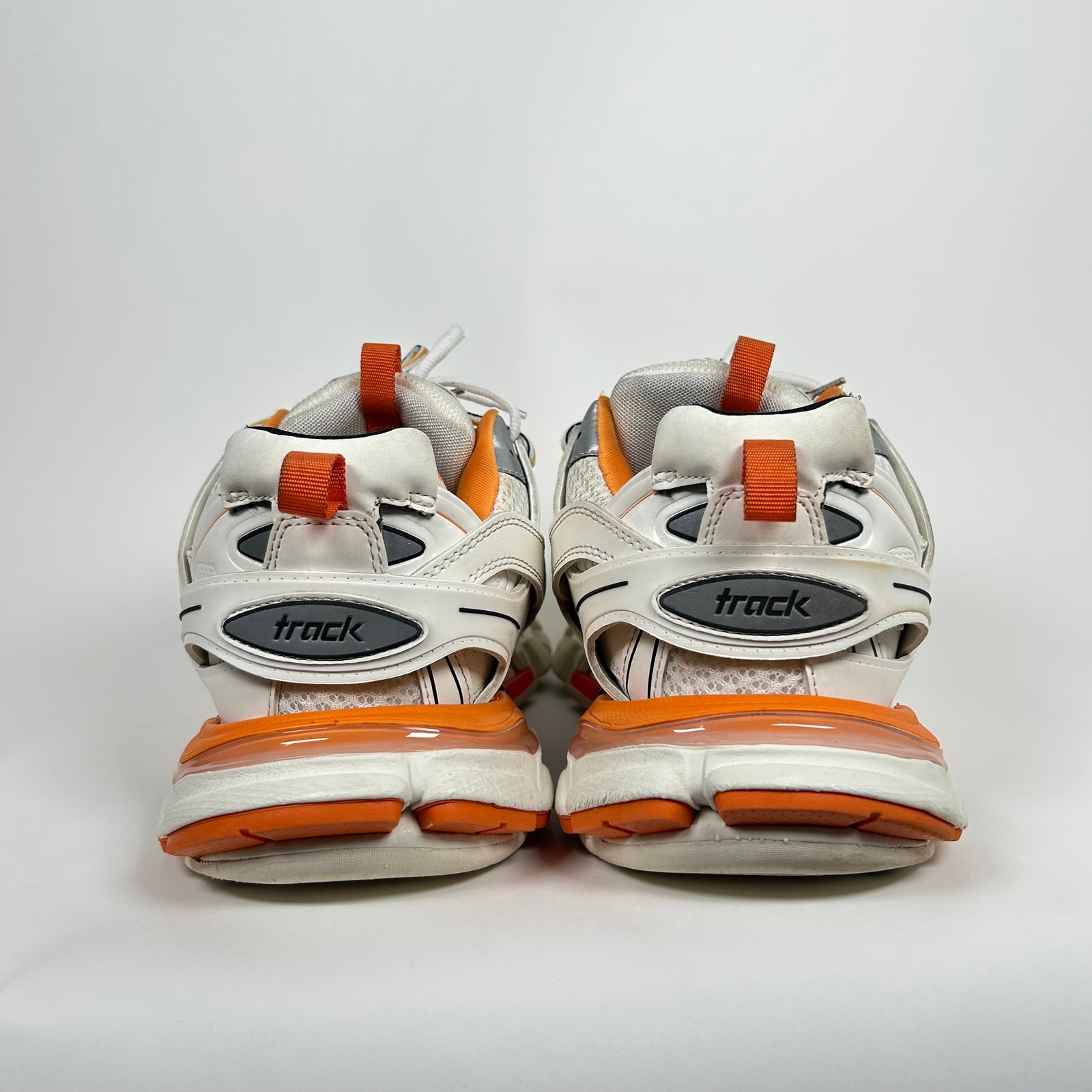 Balenciaga White/Orange Track Sneakers Size 45
