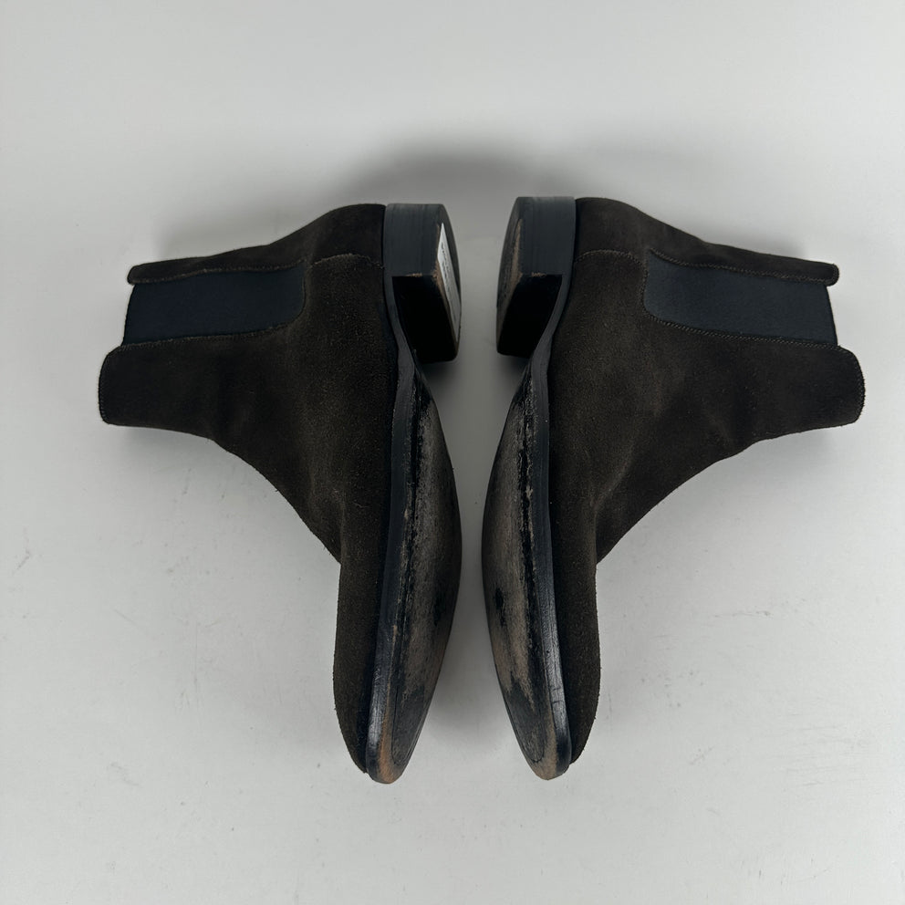 Saint Laurent Chocolate Suede Chelsea Boot Size 43
