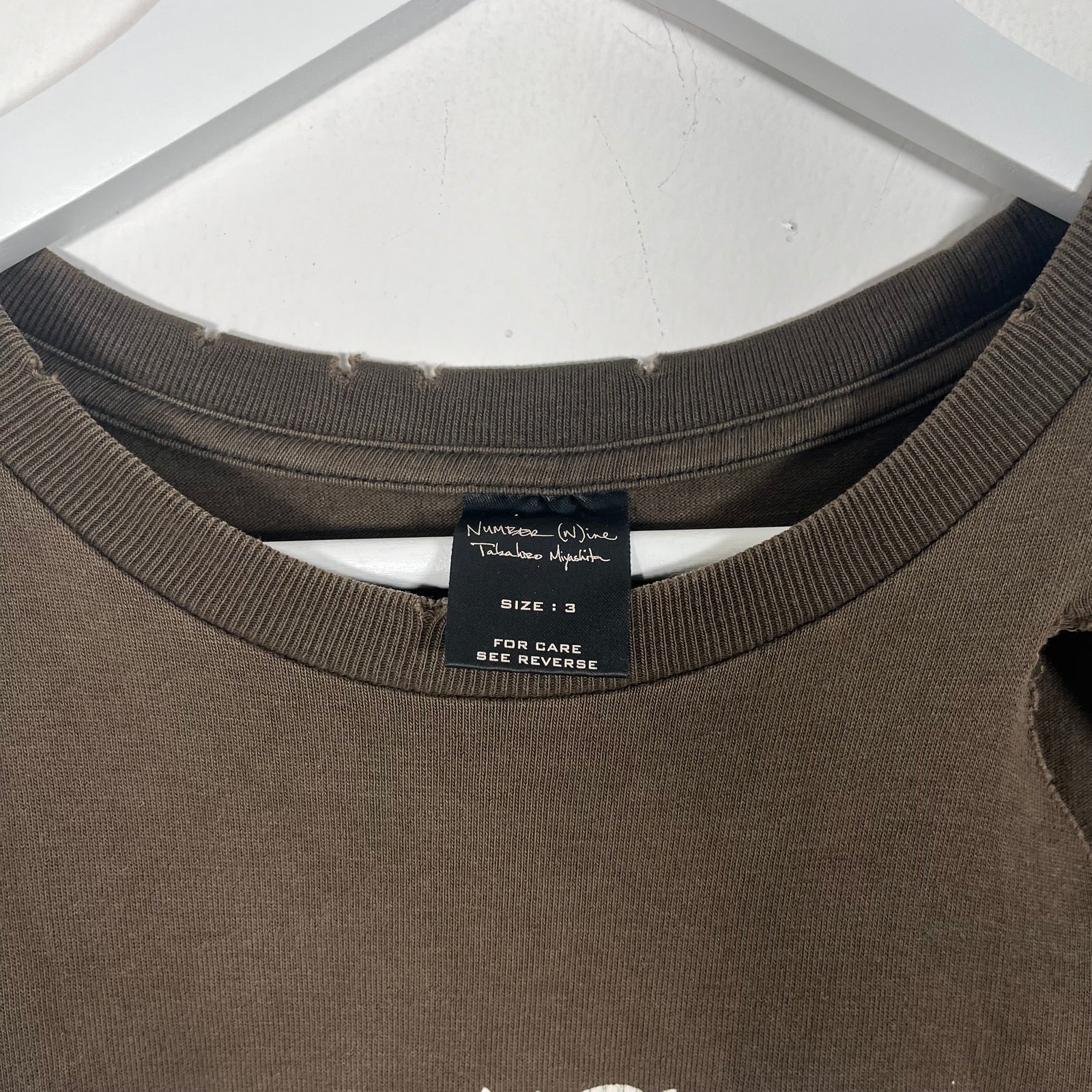 Number (N)ine Brown 'Like Father' Graphic T-Shirt Size 3