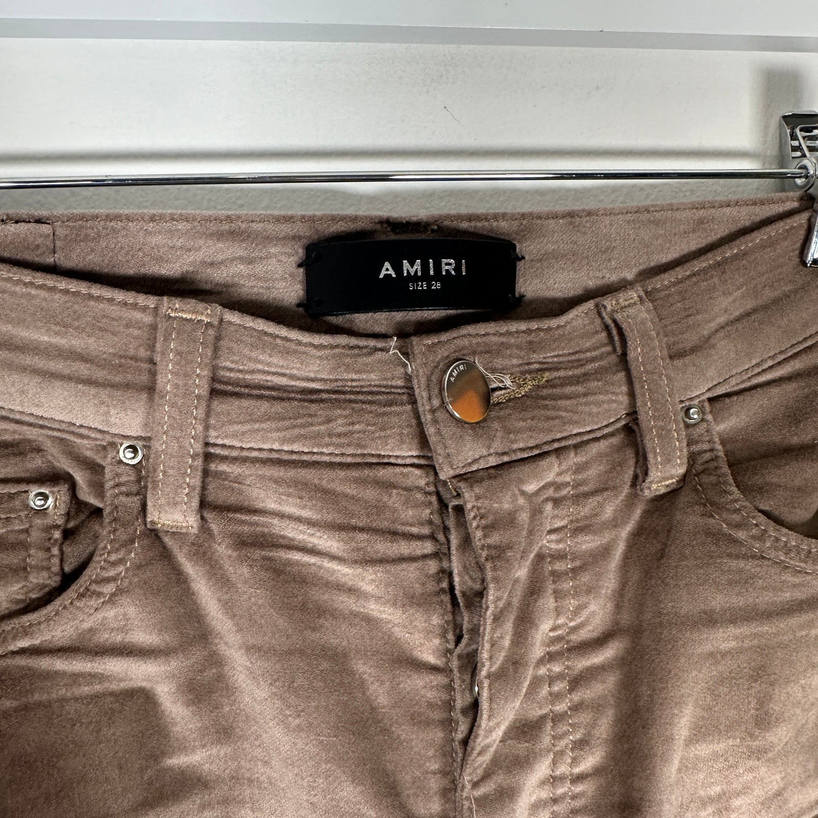 Amiri Velour Flare Brown Pants Size 28