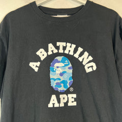 Bape Black/Blue Camo Ape Head T-Shirt Size XL