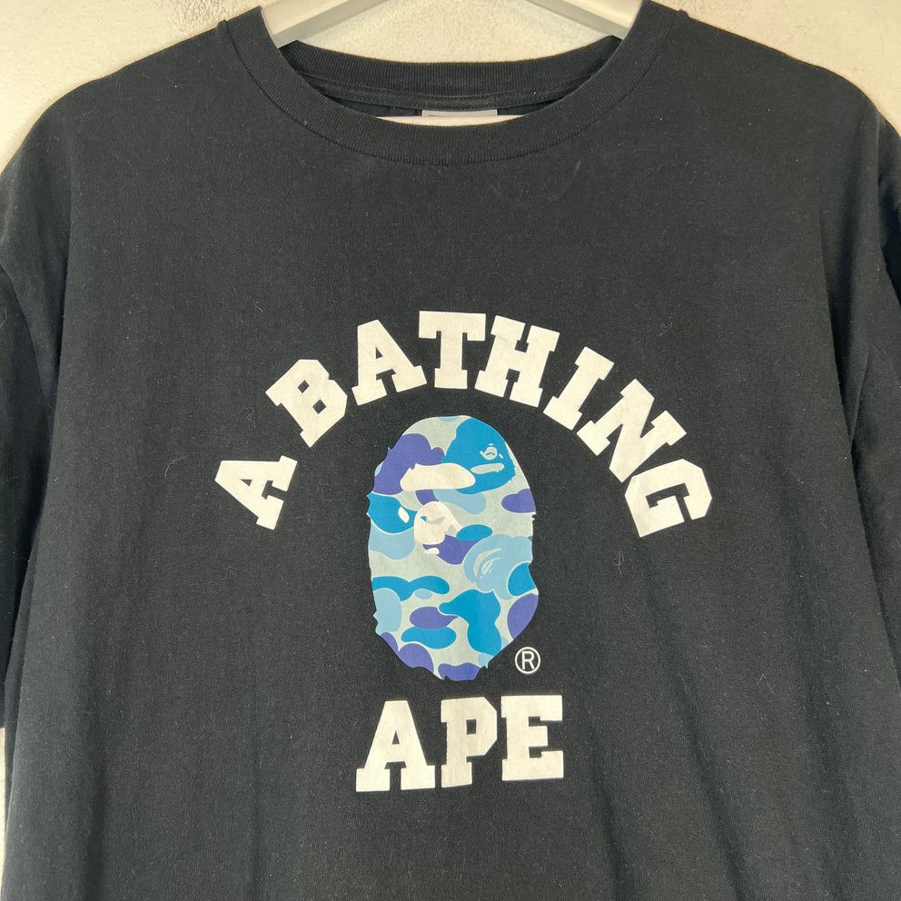 Bape Black/Blue Camo Ape Head T-Shirt Size XL