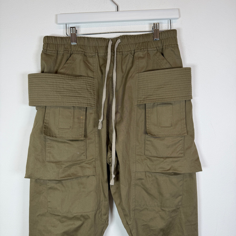Rick Owens Drkshdw Olive Canvas Creatch Cargo Pants Size M