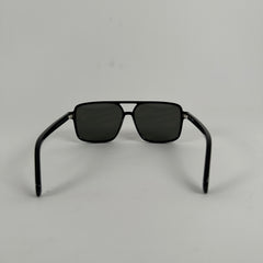 Saint Laurent Black Square Aviator Sunglasses