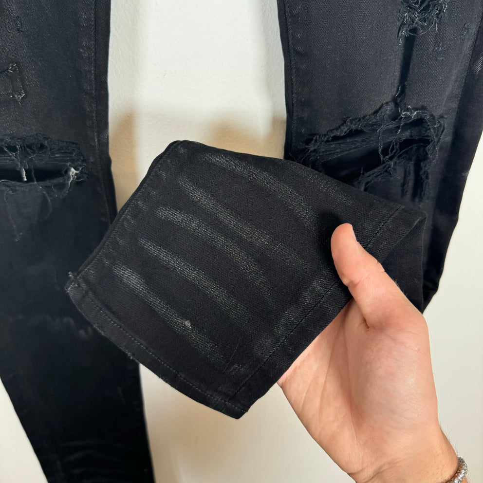 Amiri Black Applique Logo Denim Jeans Size 30