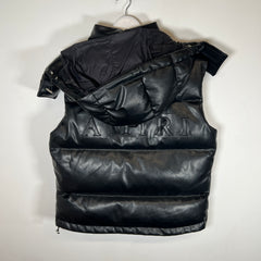 Amiri Black Hooded Leather Vest Size L