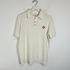 Casablanca White Knit Logo Polo Size L