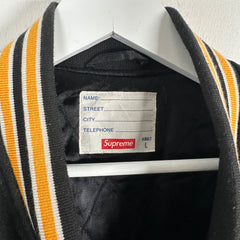 Supreme x Chito Striped Leather Varsity Jacket Size L