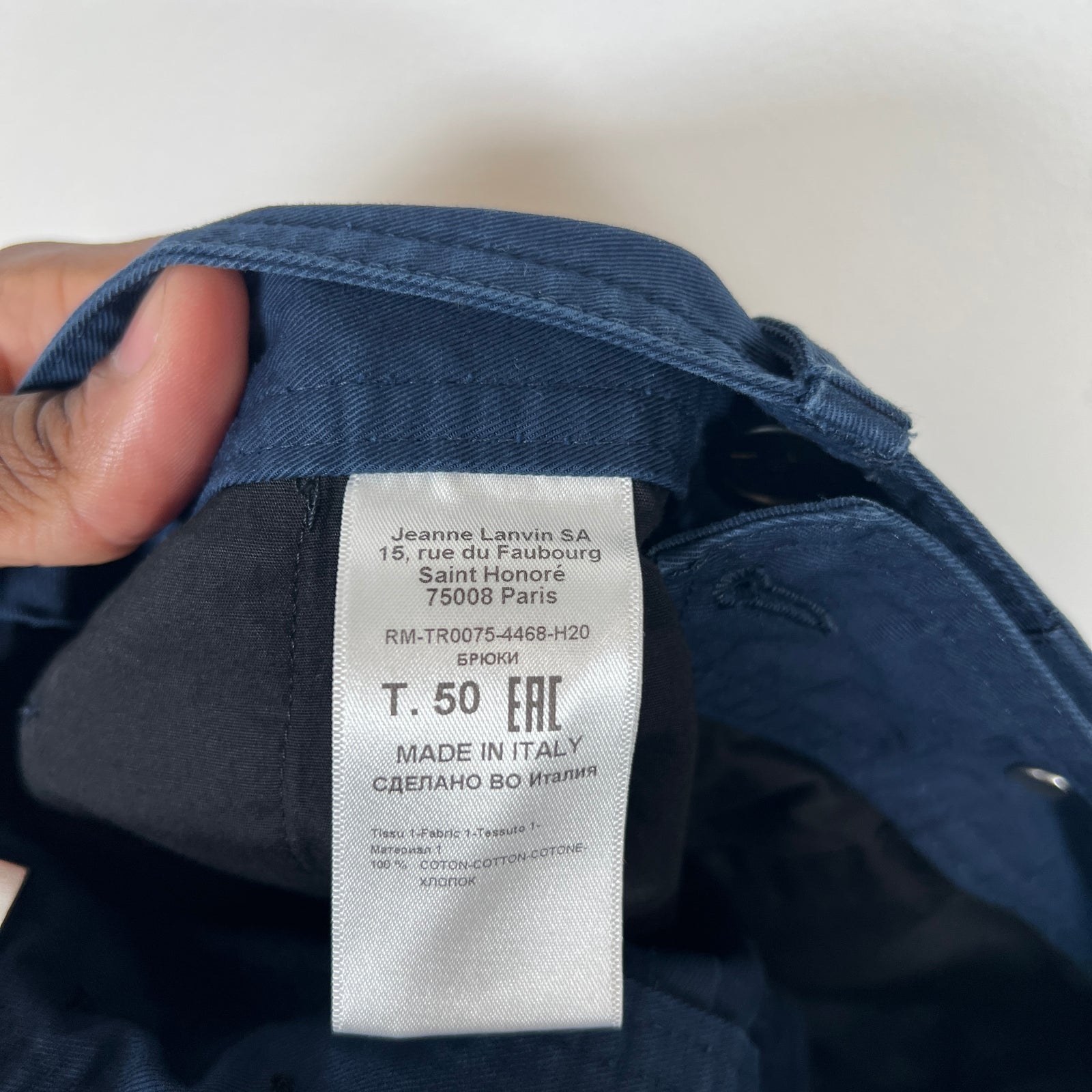 Lanvin Navy Blue Pants Size 50