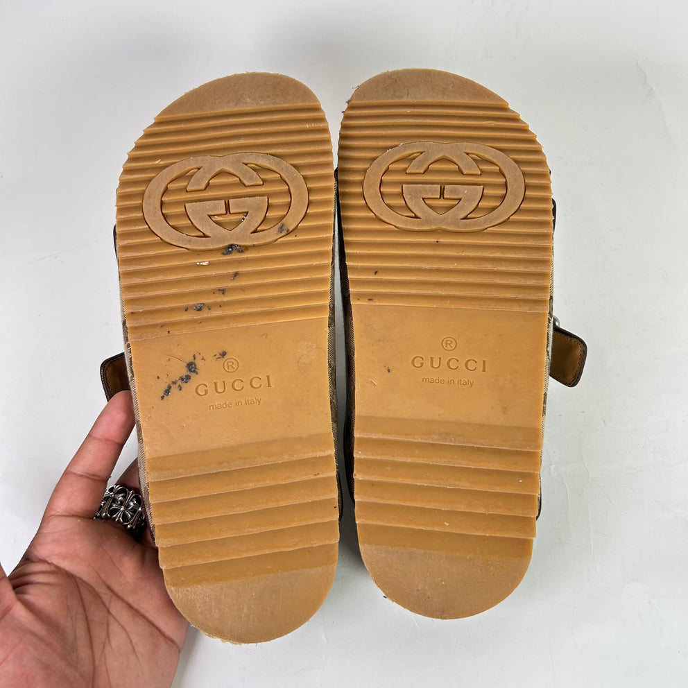 Gucci GG Monogram Canvas Strap Sandals