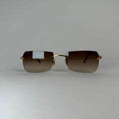 Cartier C Decor Ombre Lense Wire Frame Sunglasses