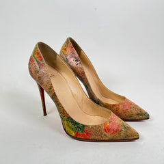 Christian Louboutin Blooming Cork Pigalle Follies 100 Heels