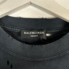 Balenciaga Black Maison BB Distressed T-Shirt