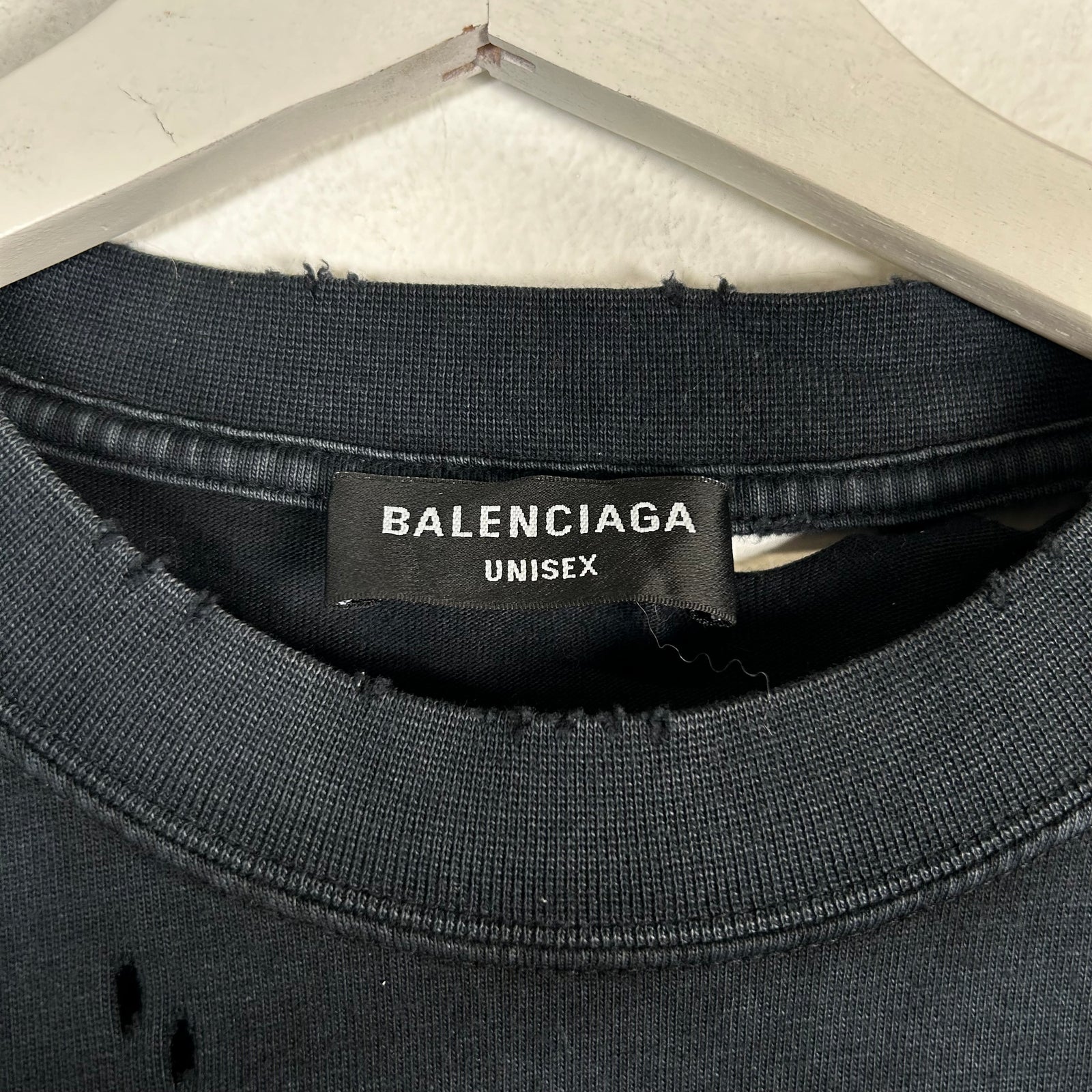 Balenciaga Black Maison BB Distressed T-Shirt
