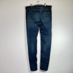 Amiri MX1 Dark Blue Wash Black Patch Denim Jeans