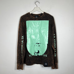 Sterling Ruby Brown Bleached Logo Long Sleeve Size L