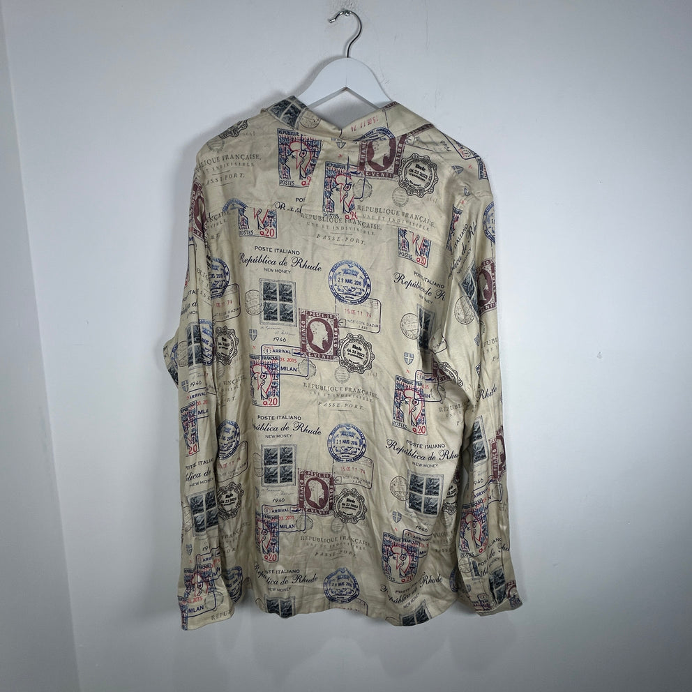 Rhude Passport Stamp Shirt Size 2XL