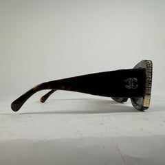 Chanel Tortoiseshell Gold Accent Glasses
