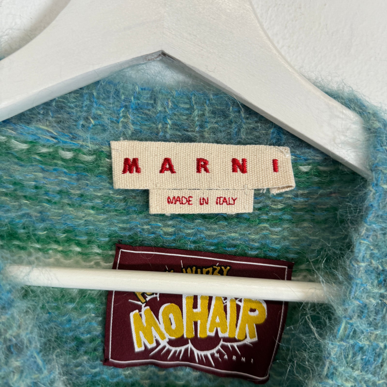 Marni Teal/Green Mohair Knit Sweater Size M