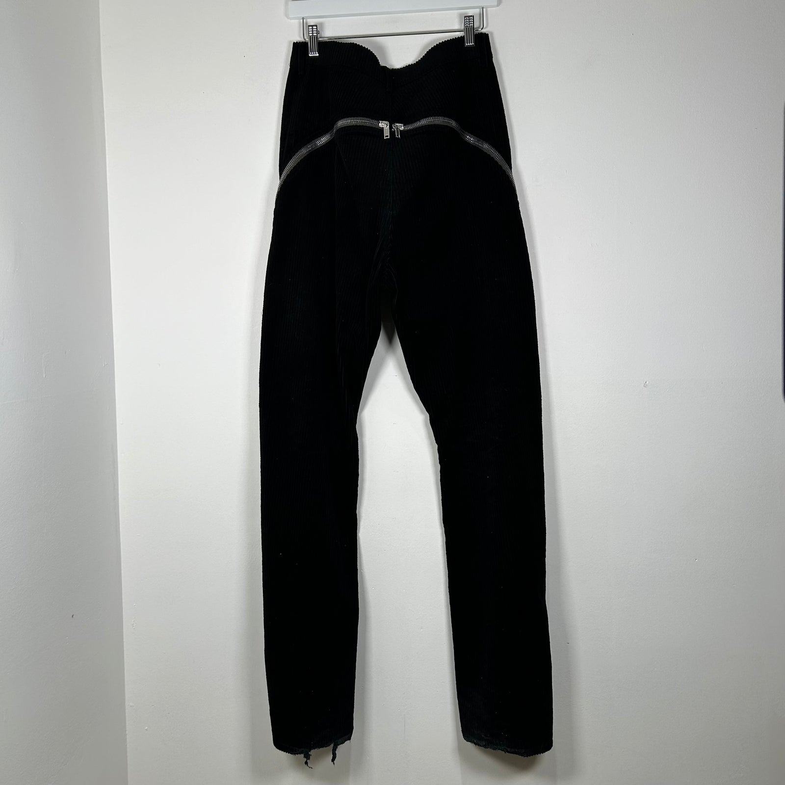 Rick Owens Bolan Banana Black Corduroy Wide-Leg Pants Size 30