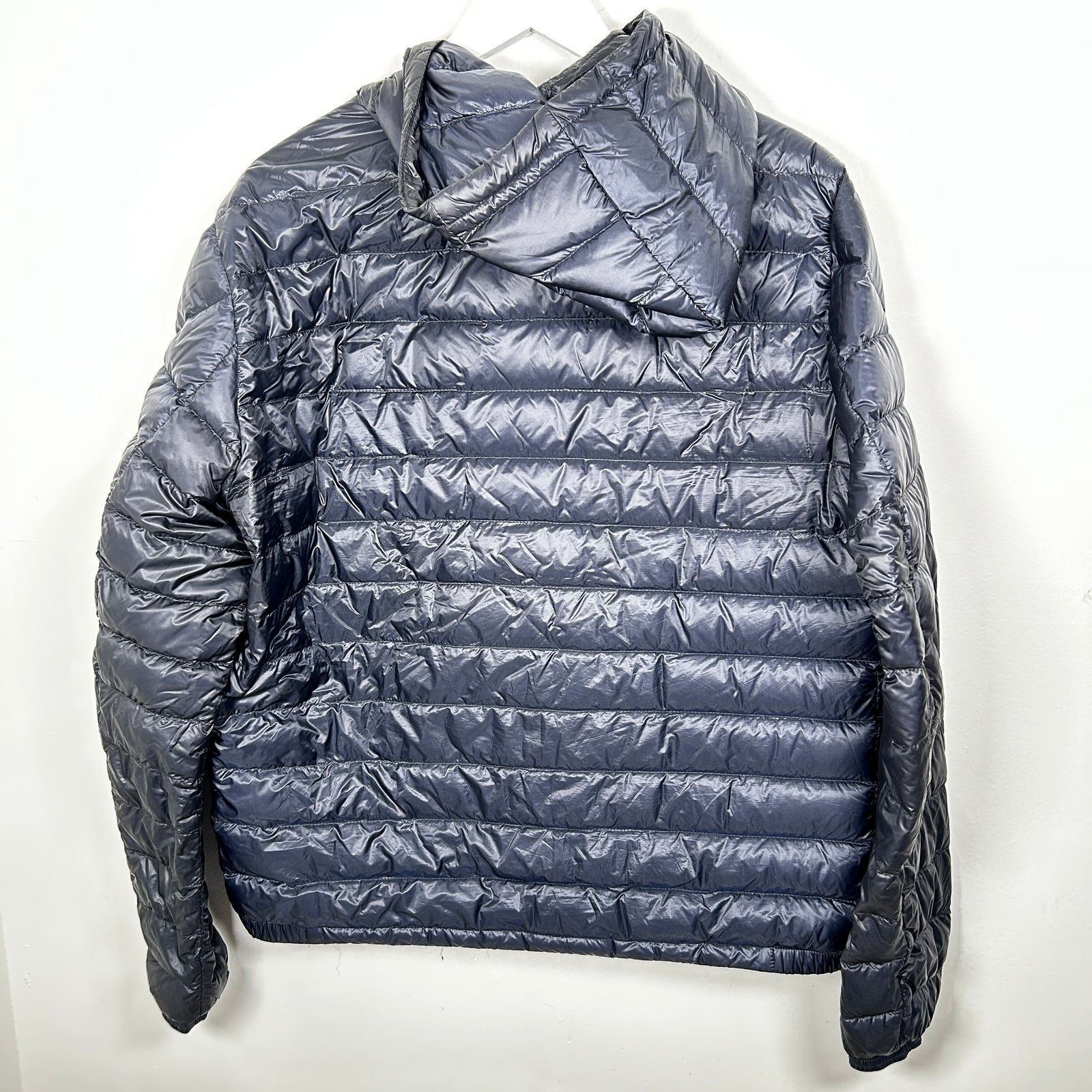 Moncler Navy Douret Hooded Nylon Down Jacket Size 5