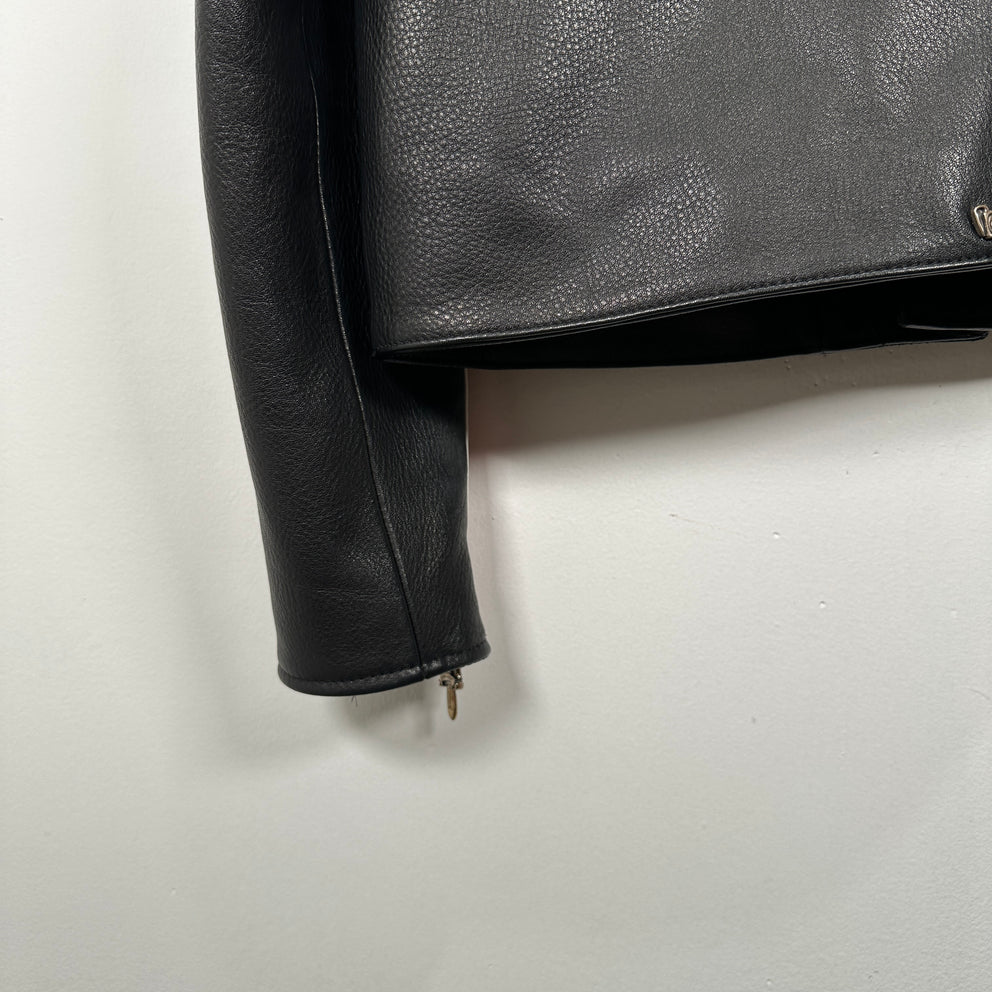 Chrome Hearts Single Riders Cemetery Leather Jacket Size M