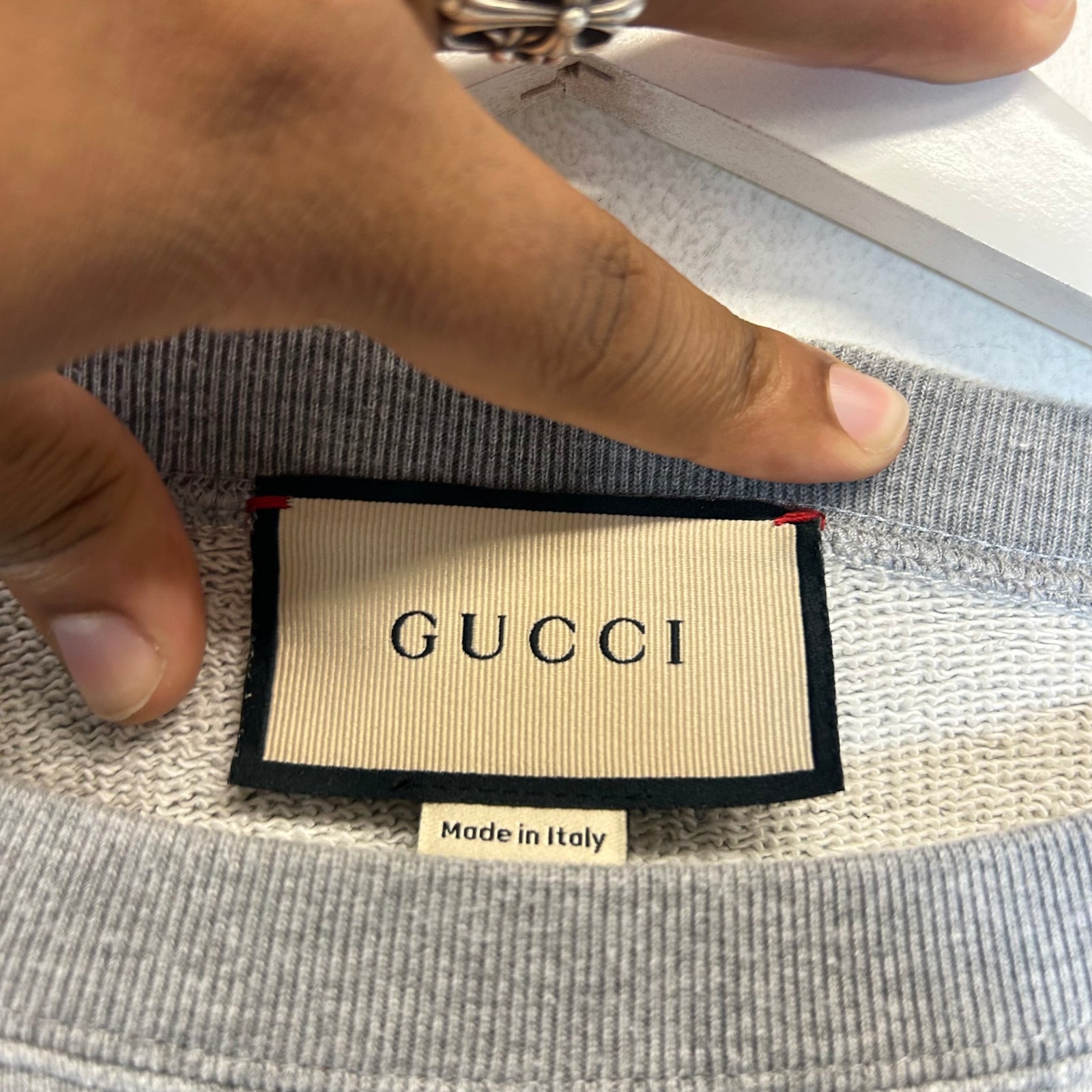 Gucci Grey Interlocking G Logo Sweatshirt Size L