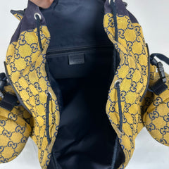 Gucci Yellow Fabric Maxi Monogram Utility GG Backpack