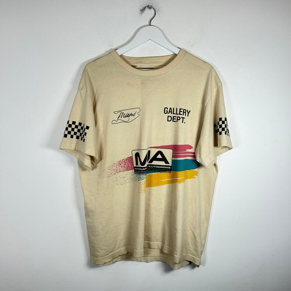 Gallery Dept Beige F1 Miami T-Shirt Size M