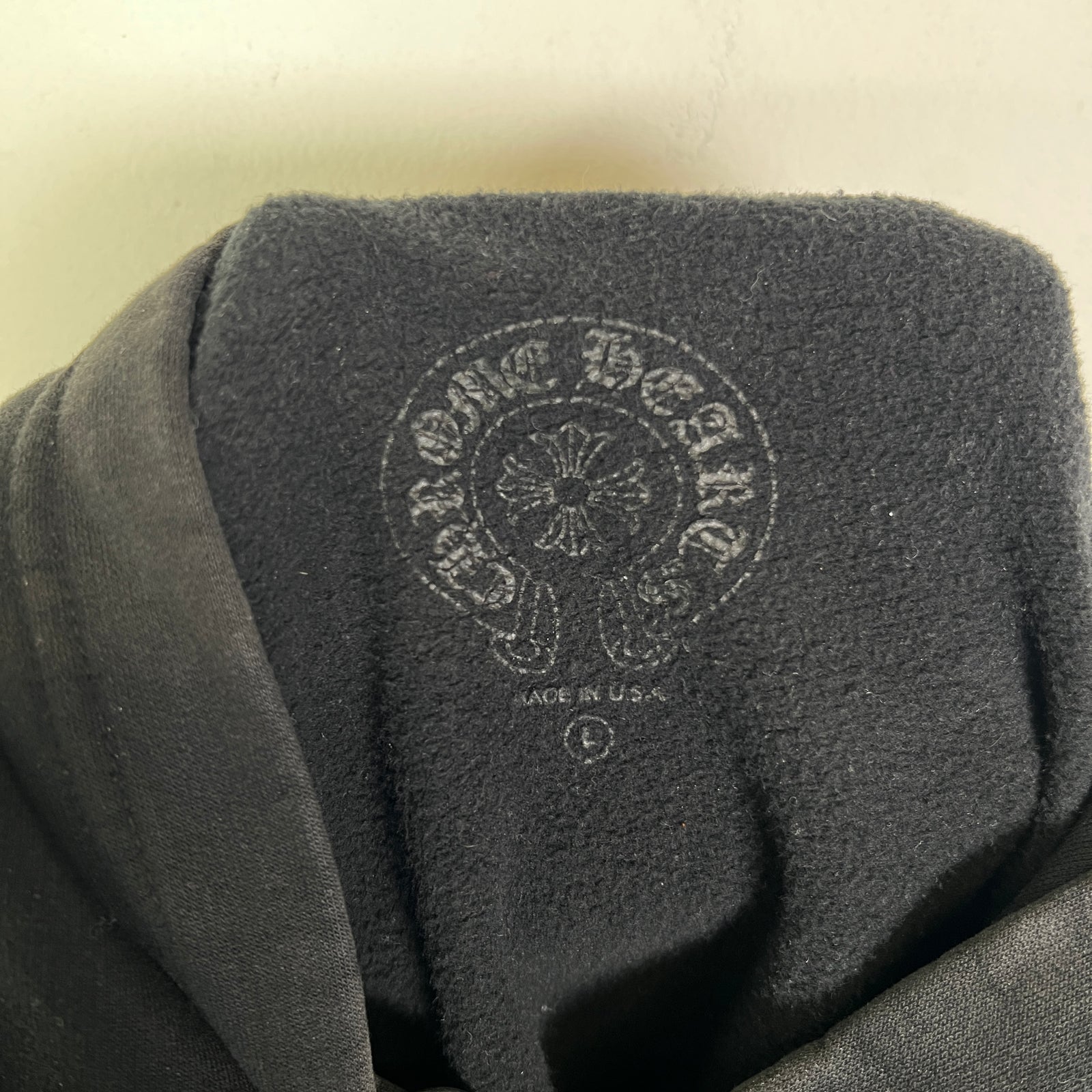 Chrome Hearts Black Vertical Logo Hoodie Size L