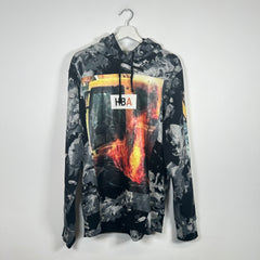 HBA Overprinted Flaming Bulldozer Hoodie Size L