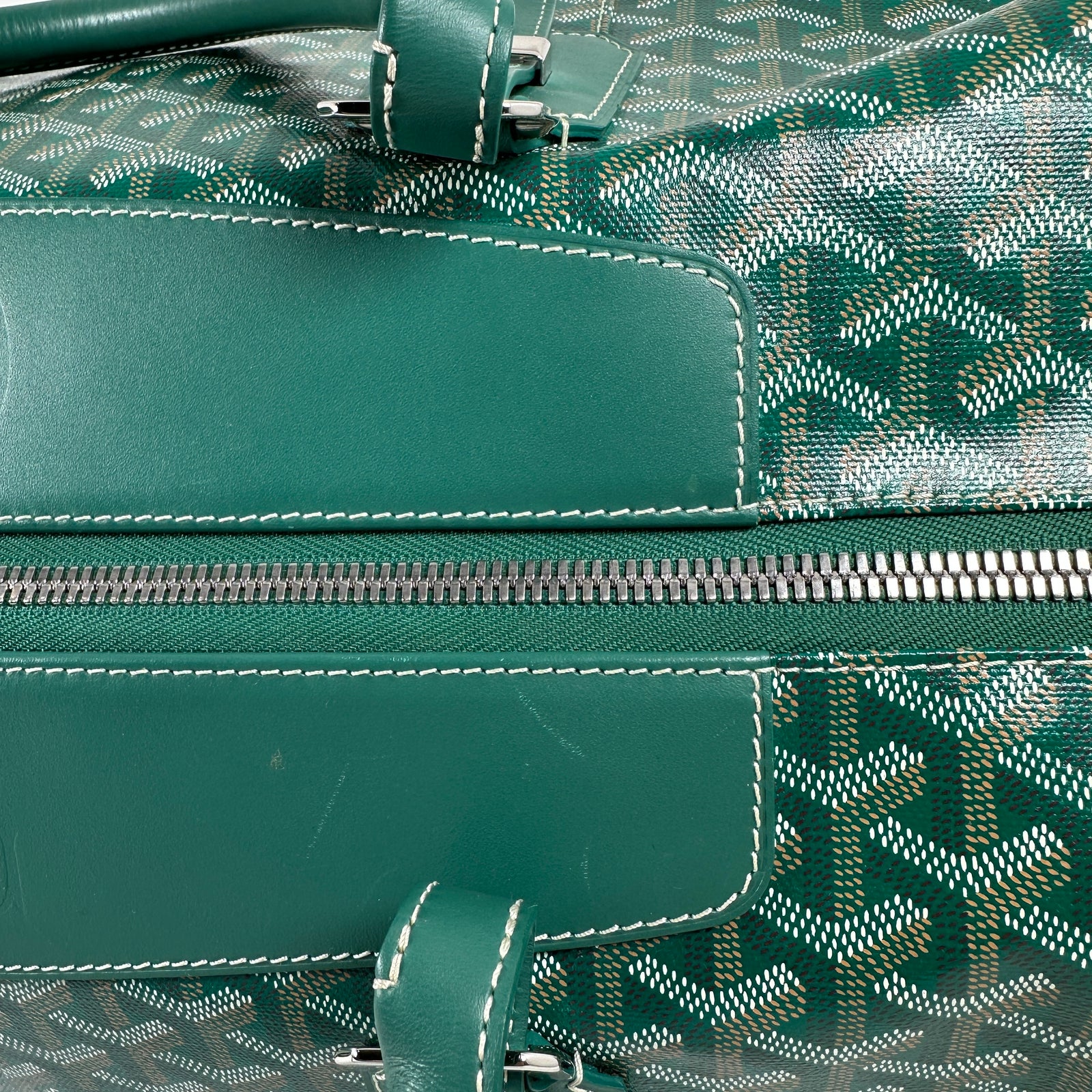 Goyard Goyardine Green Boeing 55 Travel Duffle Bag
