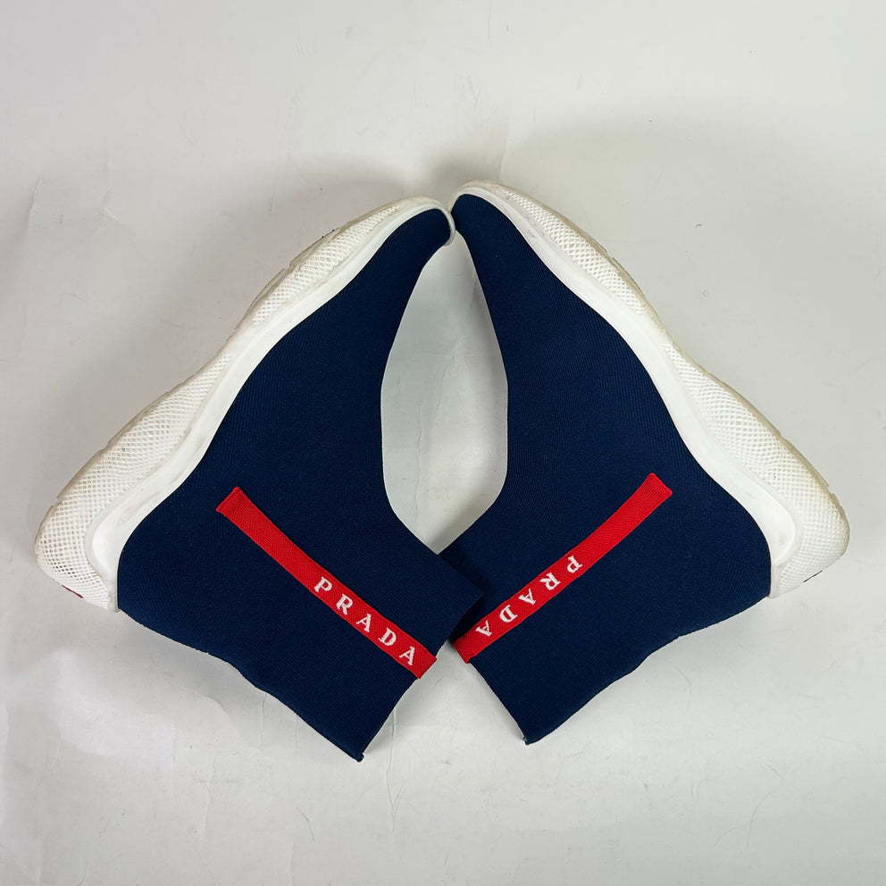 Prada Royal Blue High-Top Sock Runners