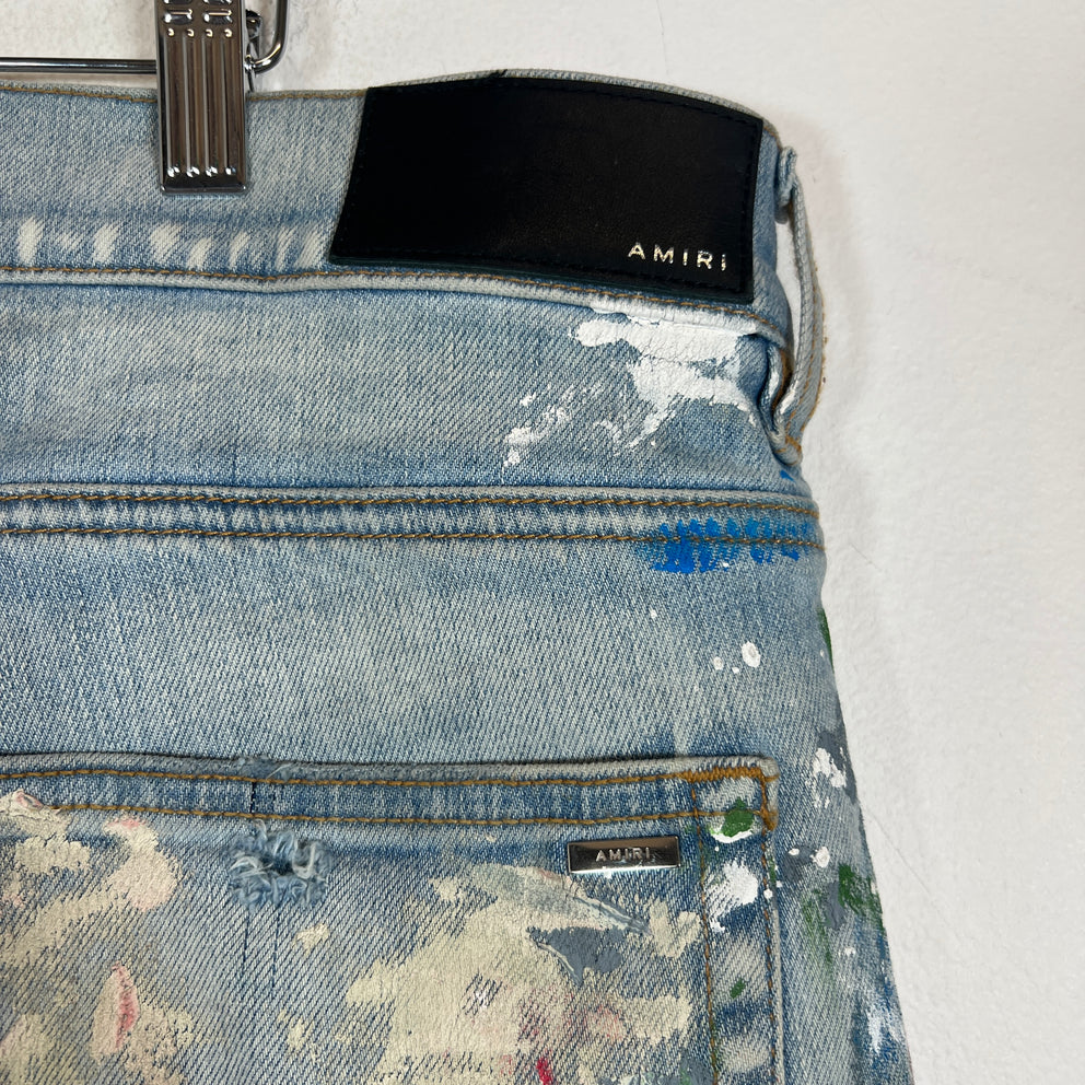 Amiri Lightwash Paint Splatter Jeans Size 38