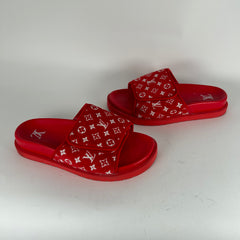 Louis Vuitton Red Miami Slides Size 5
