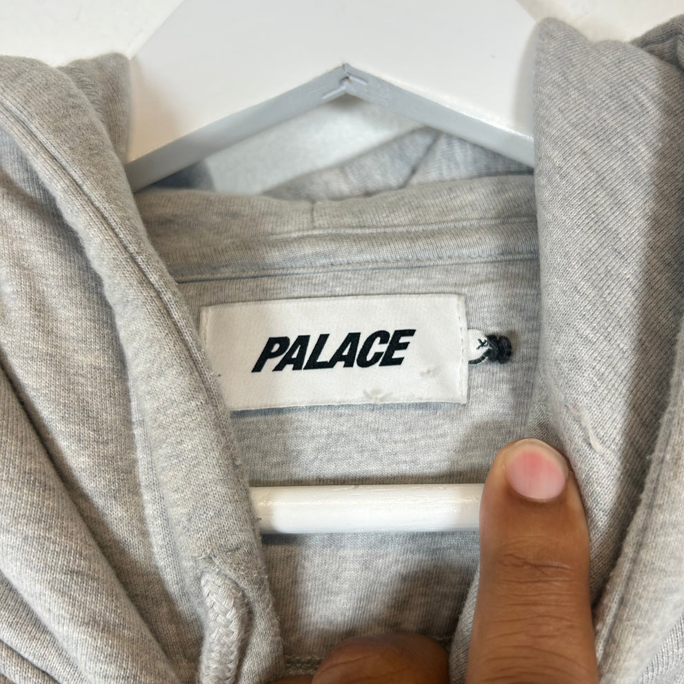 Palace Grey Hood Logo Hoodie Size XL