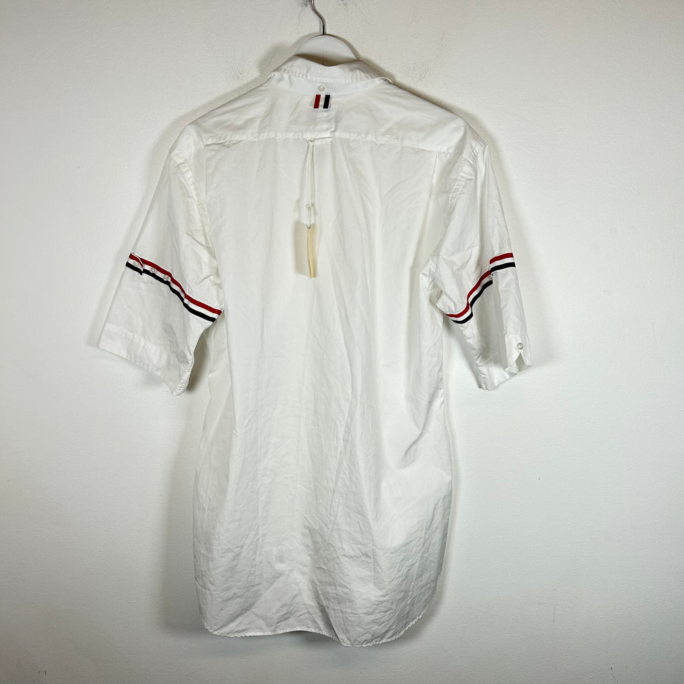 Thom Browne White Stripe Button-Up Shirt Size 5