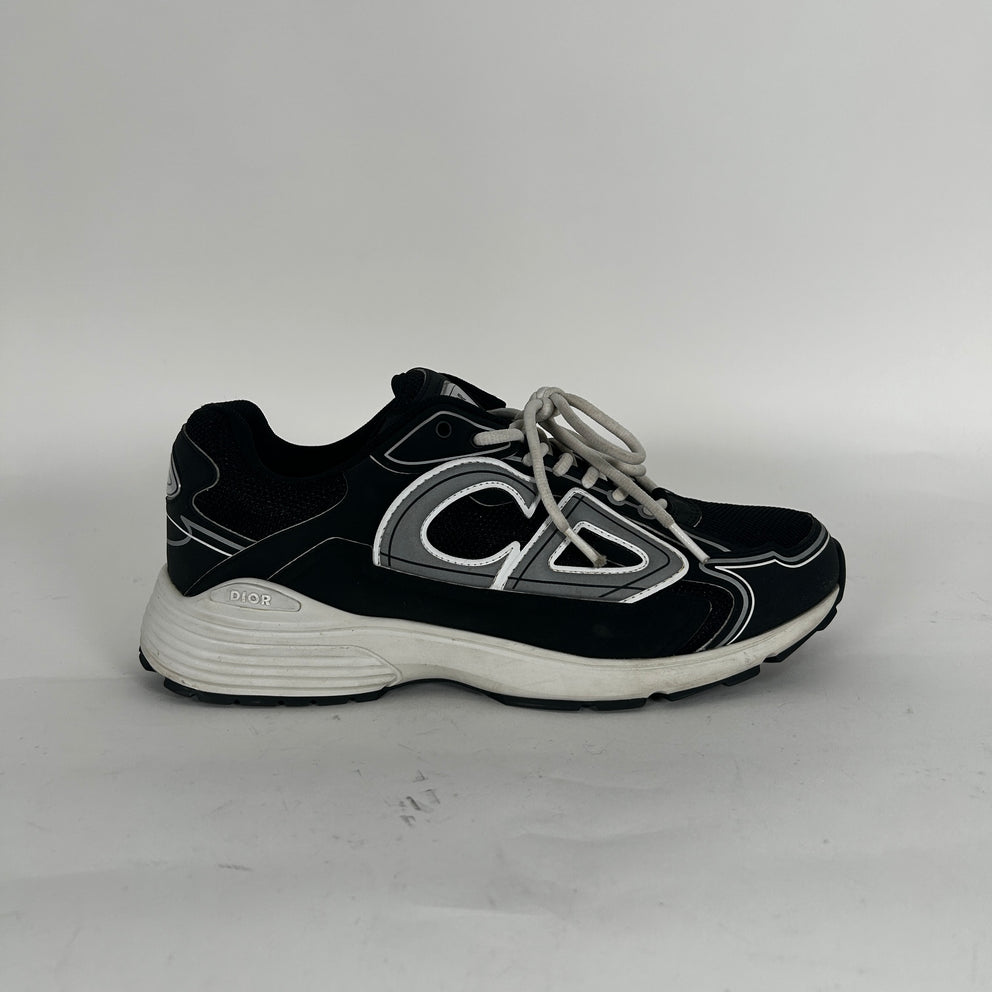 Dior B30 Black/Silver Low-Top Sneaker Size 42