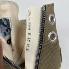 Rick Owens Drkshdw Olive High Top Ramones Size 42