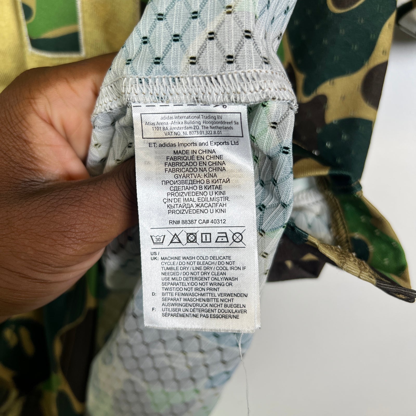 Bape x Addias Green Camo SB Football Jersey