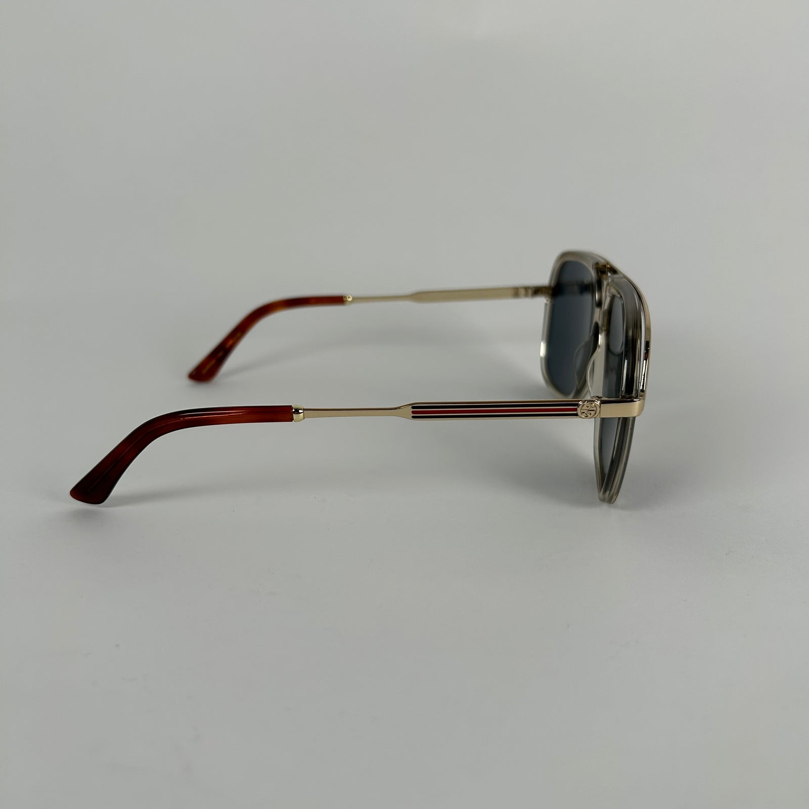 Gucci Gold GG Acetate Aviator Sunglasses