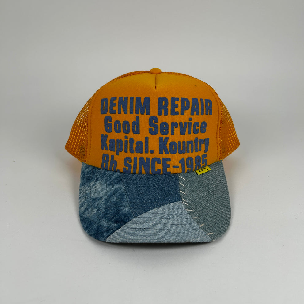 Kapital 'Denim Repair' Yellow Trucker Hat
