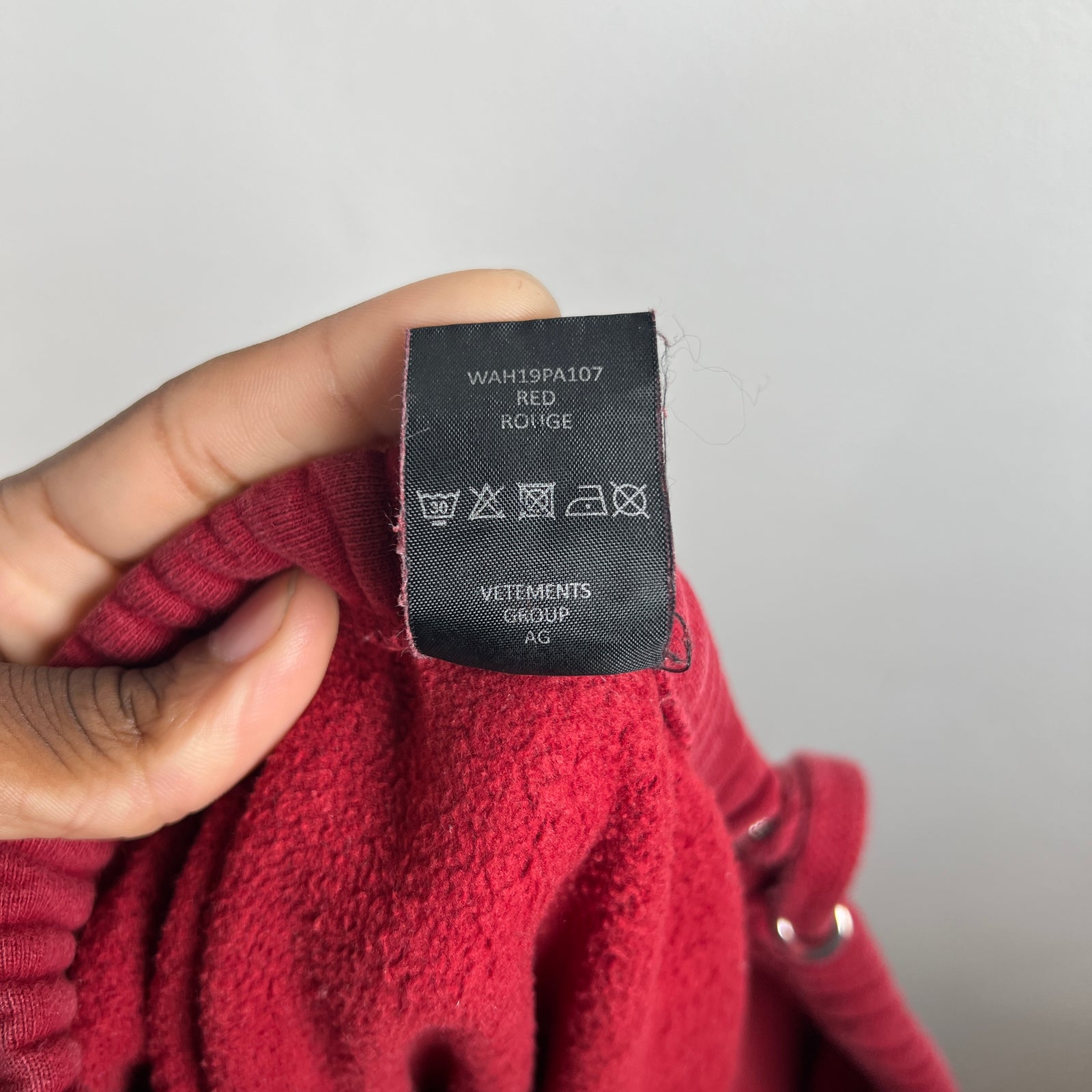 Vetements AW19 Burgundy Spellout Logo Sweatpants Size XS