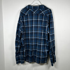 Greg Lauren Blue Plaid Button-Up Shirt Size 4
