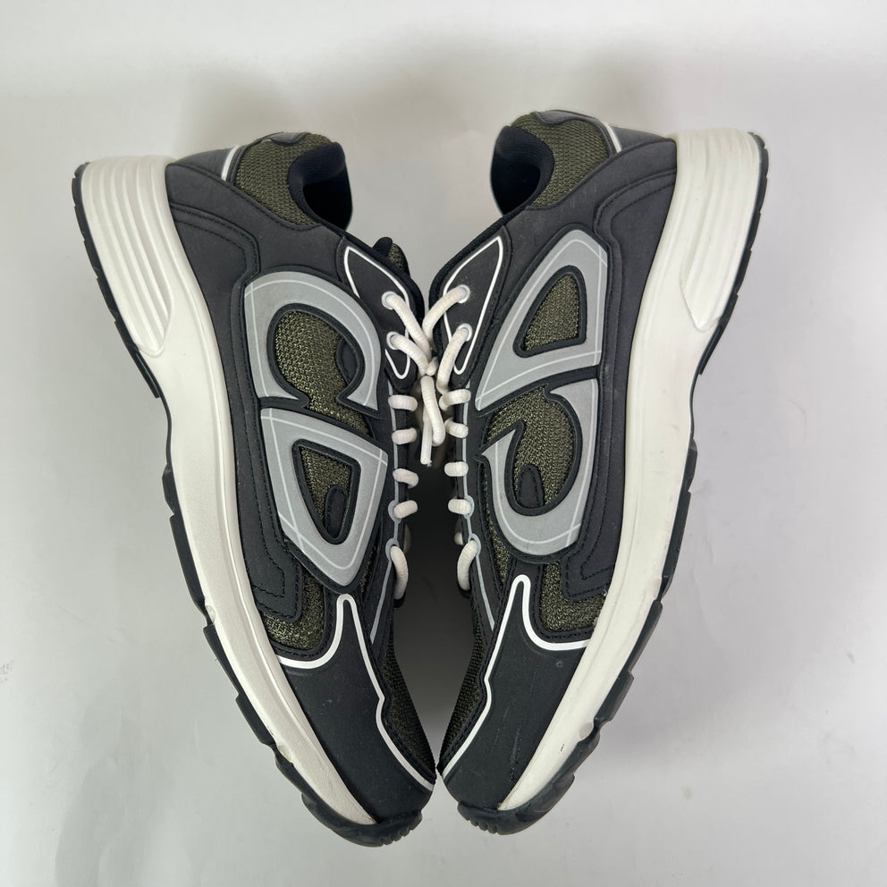 Dior B30 Dark Green/Black Technical Mesh Sneakers