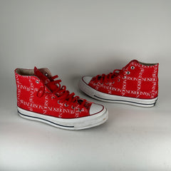 J.W. Anderson Red All Over Logo Converse Size 8
