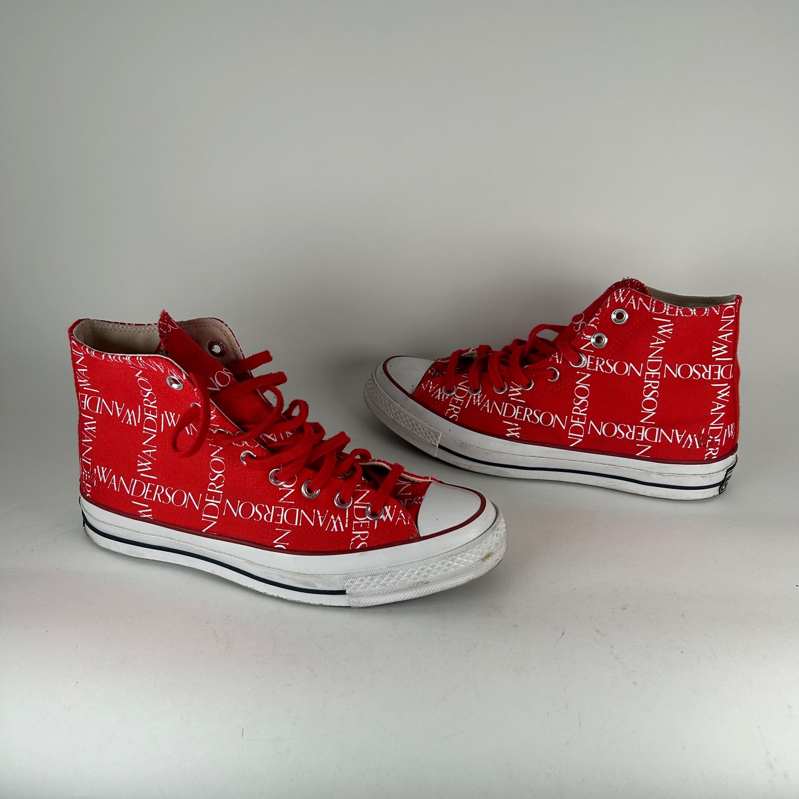 J.W. Anderson Red All Over Logo Converse Size 8