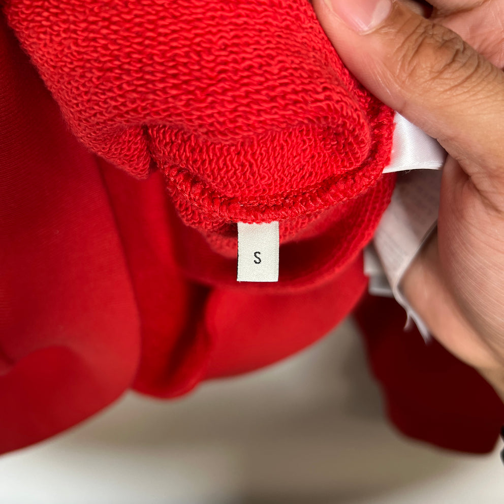 Gucci Red Vertical Logo Hoodie Size S