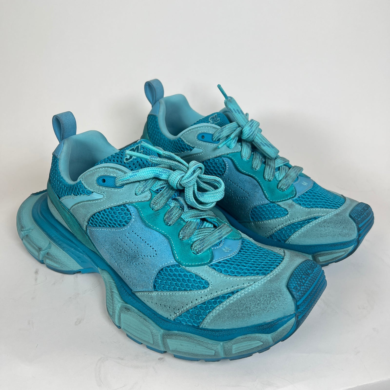 Balenciaga Blue Suede Distressed 3XL Sneaker Size 44